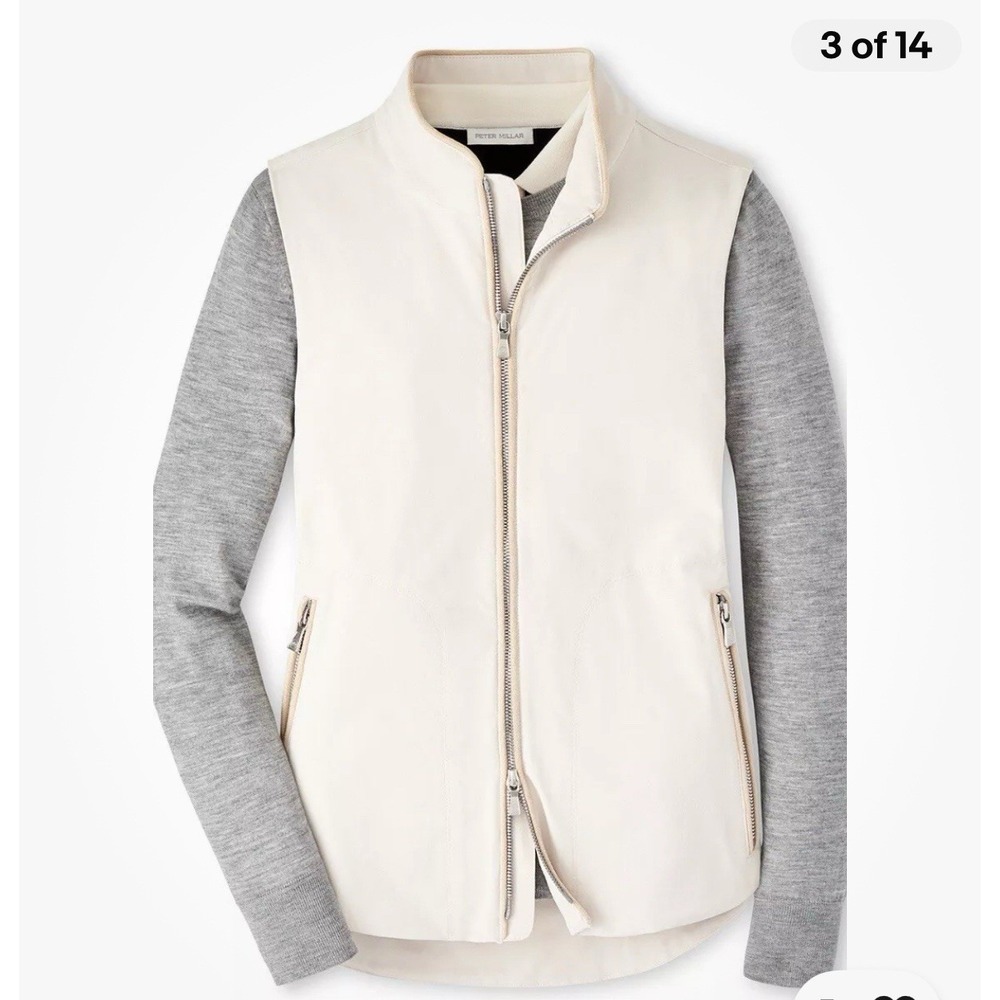 Peter Millar Cream Surge Vest  women’s XL in Stone Color NWT